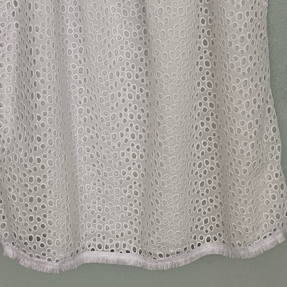 Lilly Pulitzer Lillette Top Resort White Eyelet Crinkle Chiffon Cottagecore XS - Picture 5 of 16